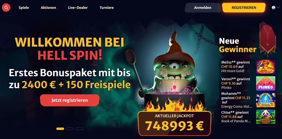 Hell Spin Casino Startseite